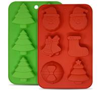 Joeji's Kitchen Lot de 2 moules en silicone pour gâteaux, bonbons ou glaçons de Noël