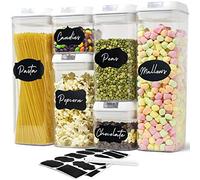 joeji's Kitchen Lot de 6 boîtes hermétiques- Boîtes de conservation alimentaire pour rangement de la cuisine - En plastique transparent boîte conservation Spaghetti, Pâtes, Epices
