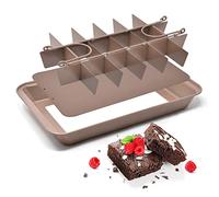 joeji's Kitchen Moule à Brownie - Rectangulaire 31 x 20cm - Amovible Plateau antiadhésif avec séparateurs - Coupe-brownie au chocolat 18 pièces