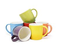 Joeji's Kitchen Mug Café et Thé Colorés en Grès - Lot de 6 Tasses 350mL - Version Expresso