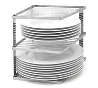 joeji's Kitchen Rangement Cuisine Placard pour Etagere Placard Cuisine - Rangement Vaisselle et Support Assiette 25 x 25 x 19 cm, argenté