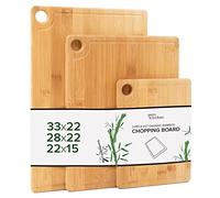 Joeji's Kitchen Set de 3 Planches à découper en bambou -Planche bois planche a decouper résistante20x15 cm 28x22 cm & 33x22 cm Planche à découper de cuisine en bois