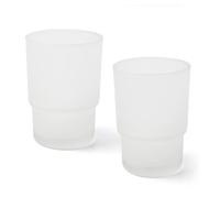 Joeji's Lot de 2 gobelets de Rechange en Verre dépoli - Organisateur hygiénique pour Brosse à Dents - Design élégant et Pratique - Taille Standard…