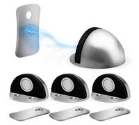 Joejis Lot de 4 Butées de Porte Magnétiques - Protecteurs de Sol avec Arrêt de Porte Magnétique - Butée de Porte Robuste - Acier Inoxydable Durable - Argent