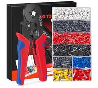 JOEJONI Pince à Sertir, 0.25-10mm² Cosses Electriques a Sertir, Pince a Sertir Cosse Electrique avec 1800 Cosses de Câbles Isolées, pour Les Electriciens, Les Réparateurs et Les Bricoleurs