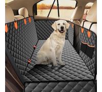 JOEJOY Housses de Siège d'auto pour Chien Housse Voiture Chien Antidérapant et Imperméable Protege Banquette Arrière avec Fenêtre en Maille Visible et Pochette de Rangement et Harnais pour Chien Noir