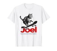 JOEL - beau nom de garçon avec un chat & skateboard T-Shirt