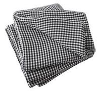 JOEL - Chemin de Lit 90x200cm Gaze de Coton Vichy Coloris Truffe -