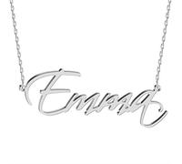 JOELLE JEWELRY Collier Prénom Or Blanc 18Ct Argent 925 Style Carrie Bradshaw