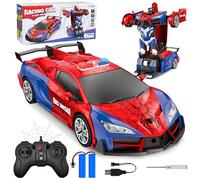 Joellfuner 2.4GHz Voiture Spider, Voiture Télécommandée, Véhicule RC avec Lumières, 360°Rotation Transformable Radiocommande RC Robots, d'anniversaire Anniversaire Cadeaux pour 3+ Ans Enfants