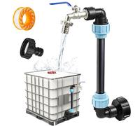 Joellfuner ibc Robinet à col de cygne 3/4", conteneur ibc, adaptateur avec col de cygne en laiton pour réservoir d'eau de pluie 1000 l, S60 x 6, 3/4