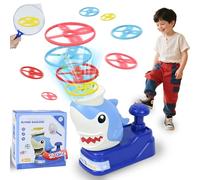 Joellfuner Jeux Exterieur Enfant, Soucoupe Volante Pop-up, Flying Saucer Launch Toy Set, Lanceur de Disques Volants avec 36 Disques, Jouets Extérieurs pour Enfants Âgés de 3 4 5 6 7 8 Ans (Bleu)