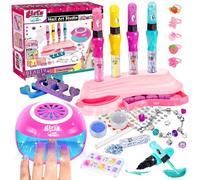 Joellfuner Kit Manucure Enfant, Vernis Enfant Cadeau Fille 6 7 8 9 10 11 12 ans, Vernis a Ongle Enfant, Coffret Maquillage Enfant Jouet Fille pour Anniversaire Noël La Fête