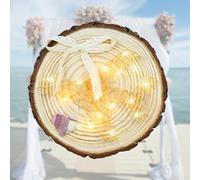 Joellfuner Rondin de Bois Deco, 18-20cm Tranche de Bois Naturel avec des Guirlandes Lumineuses, de la Ficelle, du Raphia, Rondelle pour Artisanat Décoration Noël Mariage (Flugzeug)