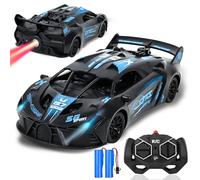Joellfuner Voiture Télécommandée, 2.4GHz Véhicule RC, avec Lumières et Spray, High Speed RC Drift, 1:18 RC Jouet, Plusieurs Façons de Jouer, d'anniversaire Cadeaux pour 3-8+ Ans Enfants (Bleu)