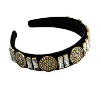 JOERBABU Bandeau, élégant bandana coloré en cristal pour bijoux, serre-tête de banquet vintage
