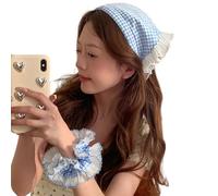JOERBABU Bandeau, foulard tendance à carreaux élastique pour femme, printemps, élégant couvre-chef, chouchous décoratifs, foulards pour festival de musique