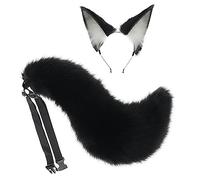 JOERBABU Bandeau, longues queues, bandeau, queue et oreilles en fourrure, ensemble de serre-tête, cerceau pour cheveux