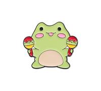 JOERBABU Broche pour femme, adorable grenouille jouant des instruments de musique, grenouilles interprètes, ensemble de pin's pour un joli bijou pour tous les jours, As shown, Métal