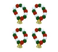 JOERBABU Lot de 4 colliers doux pour animaux de compagnie avec pompons colorés et clochettes réglables pour les festivals, les vacances, les fêtes