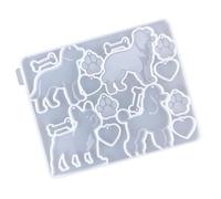 JOERBABU Moules souples en silicone pour porte-clés - Série chien - Moule à bijoux en silicone - Accessoires de fabrication de boucles d'oreilles, 1, 17.4*14*0.7cm