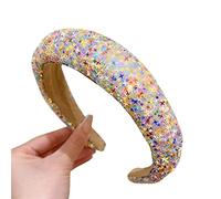 JOERBABU Serre-tête tendance pour femme - Doux et épais - Large anneau à paillettes scintillantes - Accessoire pour cheveux