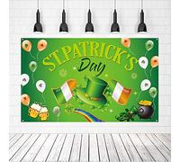 JOERRES Bannière de décoration pour la Saint-Patrick - Très grand panneau de fête de la Saint-Patrick - Décoration d'intérieur ou d'extérieur - Corde attachée - 110 x 180 cm (B)