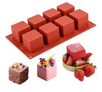 JOERSH Moule en silicone 3D pour gâteaux cube 5,1 x 5,1 x 5,1 cm Mousse, dessert français, friandises de chocolat, brownie, pâtisserie, gelée, glaçure