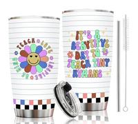 JOESTAR Tasse Isotherme pour Enseignantes 20oz - Cadeau de Reconnaissance ou Anniversaire - Mug Voyage en Acier Inoxydable avec Couvercle et Pailles - Idée Cadeau Maîtresse/Prof