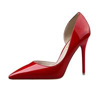 JOEupin Pumps for Woman Lady's High Heels Décolleté à bout de chaussures en peinture pour robe de soirée - Rouge - rouge, 39 EU EU