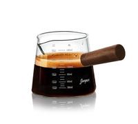 Joeyan 180ml Verre Doseur en Verre Borosilicaté, Mesureur en ml & oz,Petit Pichet Gradué avec double Bec Verseur V et Poignée, Pot à Lait,Measuring Cup Pour Café Espresso,Cocktails,Matcha et Cuisine