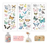 Joeyan 3Pcs Autocollants Transfert à Frotter,Papillons,Citations et Oiseaux | Stickers Décalcomanies pour Meubles,Verre,Bois,Métal,Porcelaine, Loisirs Créatifs Vintage,Petit Cadeau DIY, 15x30 cm