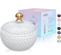 Joeyan Petits pots à bonbons en verre Blanc avec couvercle, plats à bonbons en verre gaufré pour les noix, chocolats, cookies, pot décoratif pour mariages, buffets de fête, décoration d'intérieur