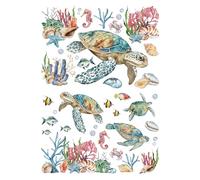 Joeyan Transferts Tortues de Mer Rub On Transfers pour Meubles et Travaux Manuels, 2 Grands Autocollants Monde Sous-marin 43x30cm,DIY Home Decal sur Bois Verre Métal Toile Porcelaine Papier Plastique