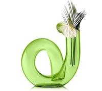 Joeyan Vase Vert Géométrique en Verre, Fait à La Main, Décoratif pour Centres de Table Modernes, Salon, Bureau, 12cm pour Fleurs Simples et Sèches