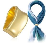 Joez Wonderful Clip pour anneau d'écharpe, large bande de chaîne épaisse en soie, clips de châle, fermoir d'écharpe, épingle à écharpes, (Anneau) Doré, 1''×0.54''