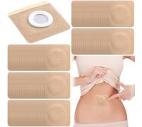 Joez Wonderful Lot de 100 patchs jetables à l'huile de ricin - Patchs autocollants pour nombril - En coton bio - Beige (carré, 7 x 7 cm)