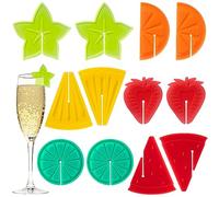 Joez Wonderful Lot de 12 breloques pour verres à vin, étiquettes d'identification de verres à vin de fruits, étiquettes pour bar, fête, flûtes à champagne, cocktails, martinis