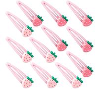 Joez Wonderful Lot de 12 pinces à cheveux en forme de fraise, jolies épingles à cheveux en métal Y2K, barrettes à cheveux roses, pinces à cheveux décoratives pour femme