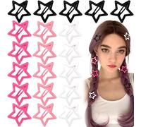 Joez Wonderful Lot de 20 pinces à cheveux en forme d'étoile - 3 cm - Pinces à cheveux antidérapantes en forme d'étoile - Accessoires de cheveux pour femme (4 styles)
