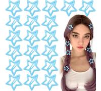 Joez Wonderful Lot de 20 pinces à cheveux en forme d'étoile, 3 cm, pinces à cheveux antidérapantes en forme d'étoile, accessoires de cheveux tendance pour femme (bleu clair)