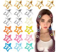 Joez Wonderful Lot de 20 pinces à cheveux en forme d'étoile, pinces à cheveux en métal, jolies barrettes à cheveux, antidérapantes et tendance pour femme (3 styles)