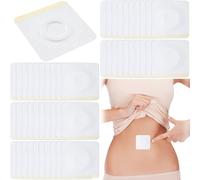 Joez Wonderful Lot de 50 patchs jetables d'huile de ricin très absorbants pour nombril, coussinets autocollants d'huile de ricin, couvertures en coton bio (blanc)