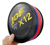Jof X9/X12 500m 300m Ligne De Pêche Tressée 9/12 Brins Multicolore Multifilament Eau Salée Pe Ligne 20 24 35 40 50 65 80lb.X12 Multicolor.300m 0.147mm