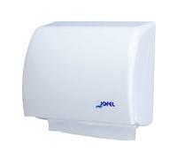 Jofel - Distributeur d'essuie-mains, Distributeur d'essuie-mains visage, Distributeur d'essuie-mains mural, Combinaison : 400 essuie-mains zigzag ou 90 m rouleau ABS Boîtier, Azur AH45000, Blanc