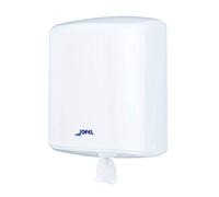 Jofel - Distributeur de rouleaux de papier jusqu'à 205mm Mèche Mécanisme de pré-coupe, Rouleau spécial pour la distribution par centre de la base, hygiène maximale, Boîtier ABS, Azure AG42000, Blanc