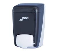 Jofel - Distributeur de savon mural, rechargeable avec savon liquide de 0,4 L, boîtier ABS résistant, Azur AC84000, SAN Fumé