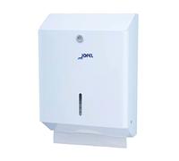 Jofel - Distributeur d'essuie-mains, essuie-mains visage, distributeur d'essuie-mains mural, jusqu'à 600 essuie-mains zigzag, anti-vandalisme, tôle d'acier électro-zinguée, Classic AH20000, blanc