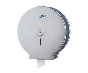 Jofel - Grand Distributeur Industriel de Rouleaux de Papier Toilette, Rouleaux jusqu'à 400m, diamètre Max. 260mm, mandrin de 18 à 55mm, Acier Inoxydable satiné AISI 201 avec 0,8mm, Classic AE24300