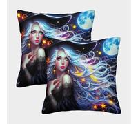 JOFHYYSIE brujaImpresión 3DFundas Para Almohada Poliéster45x45cmJuego De 2 Cuadrados Resistentes Para CASA, Silla